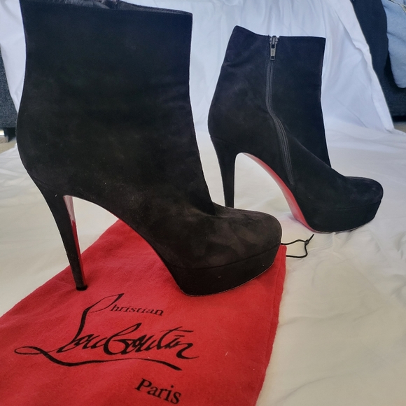 Christian Louboutin Shoes - Christian Louboutin Suede Ankle Boots Platform
